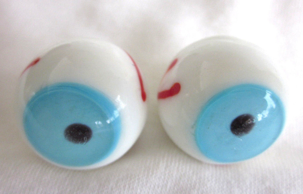 Big Game Toys 2pc Blue Eyeball  Handmade Glass Marbles