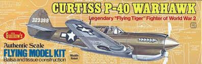 P-40 Warhawk WWII Fighter~Guillow's Balsa Wood Model