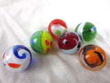 6 X YIN YANG Handmade Art Glass Collector Marble~16mm