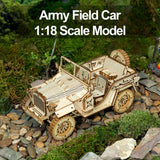 Robotime laser cut wood Army Jeep  Model Kit ROKR 3D Puzzle Toy DIY